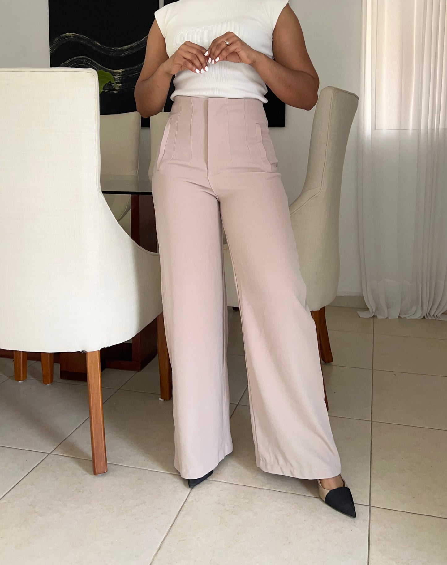 Pantalón con pinzas | Wide leg