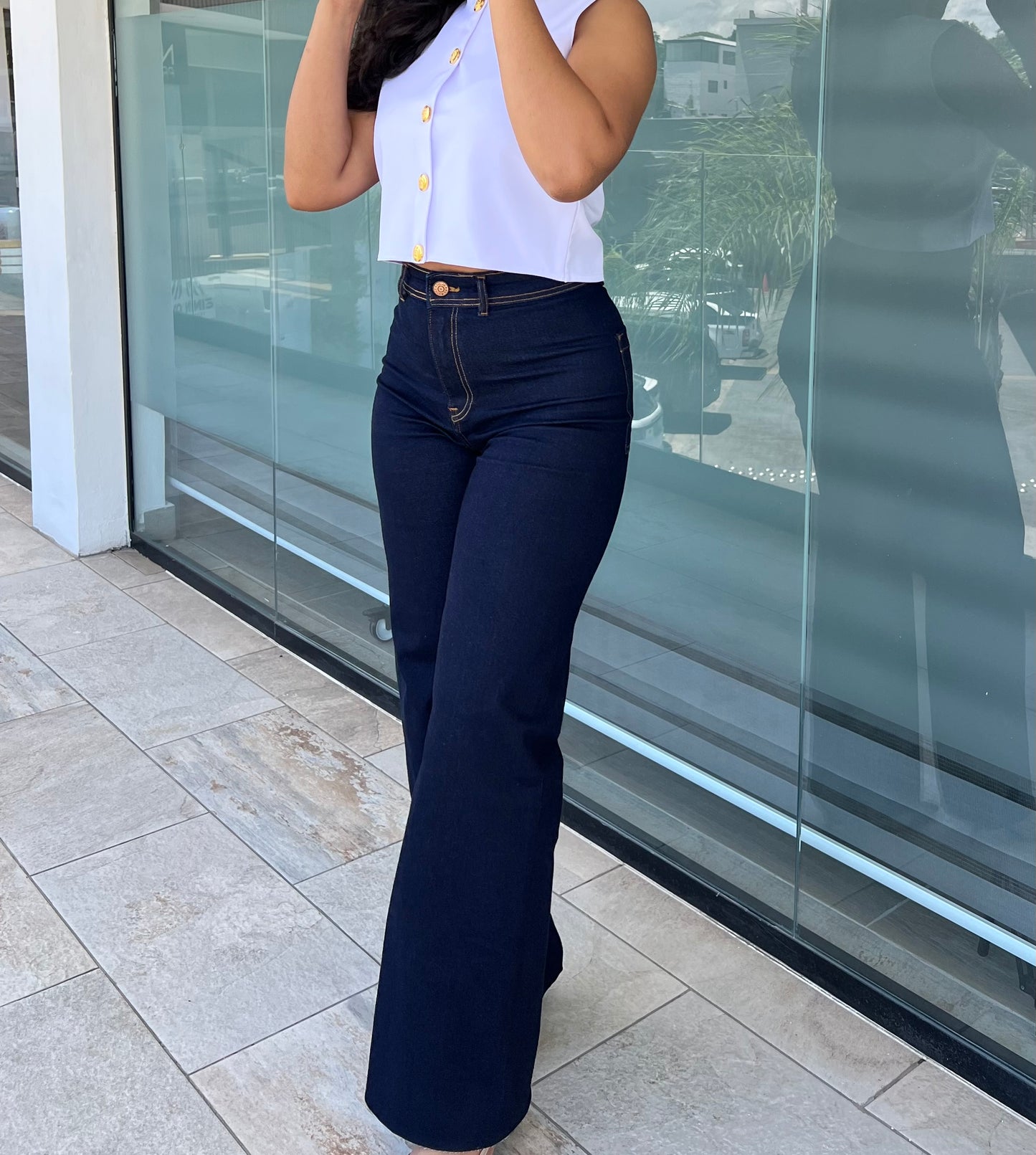 Tono oscuro | Wide leg stretch (Jeans)