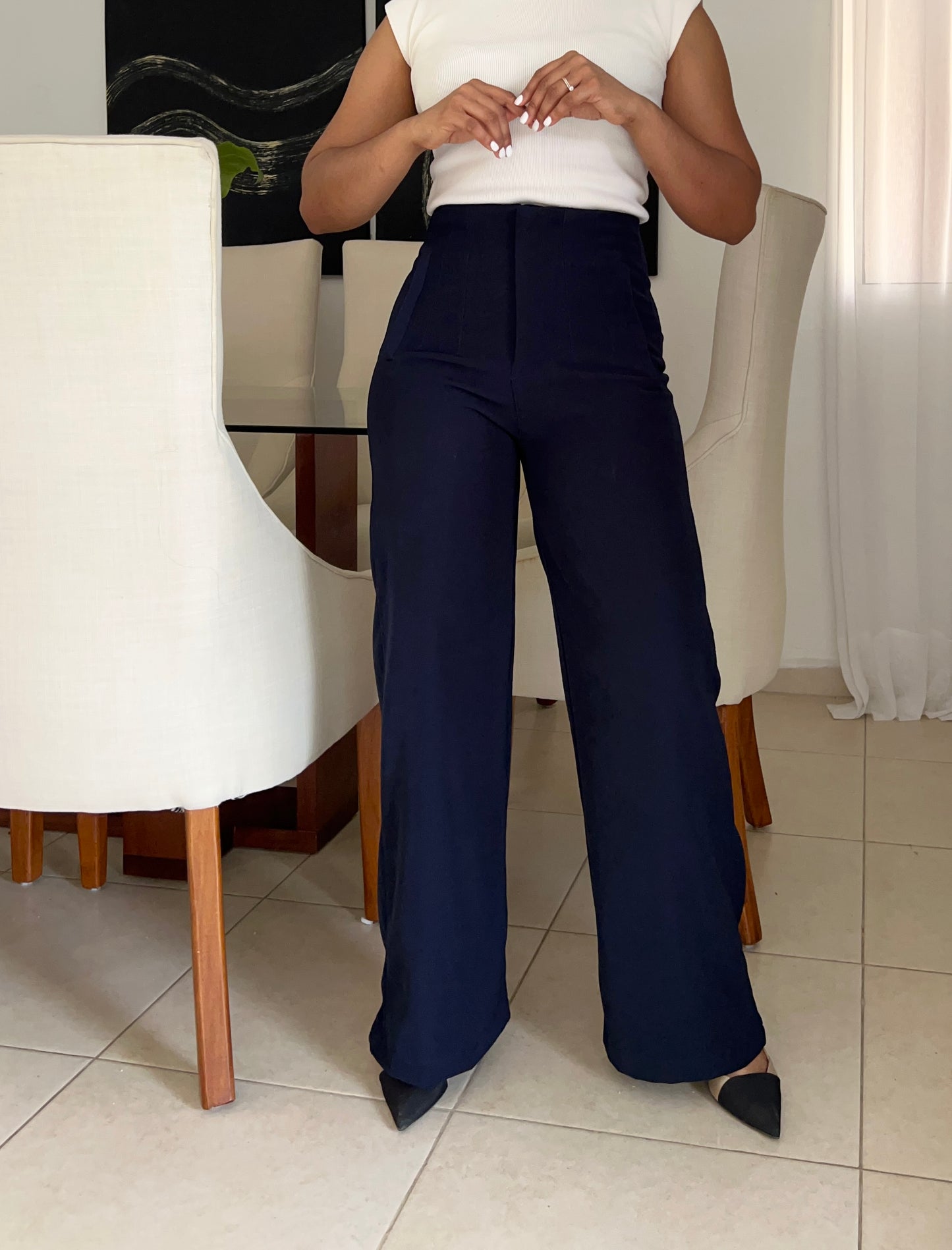 Pantalón con pinzas | Wide leg