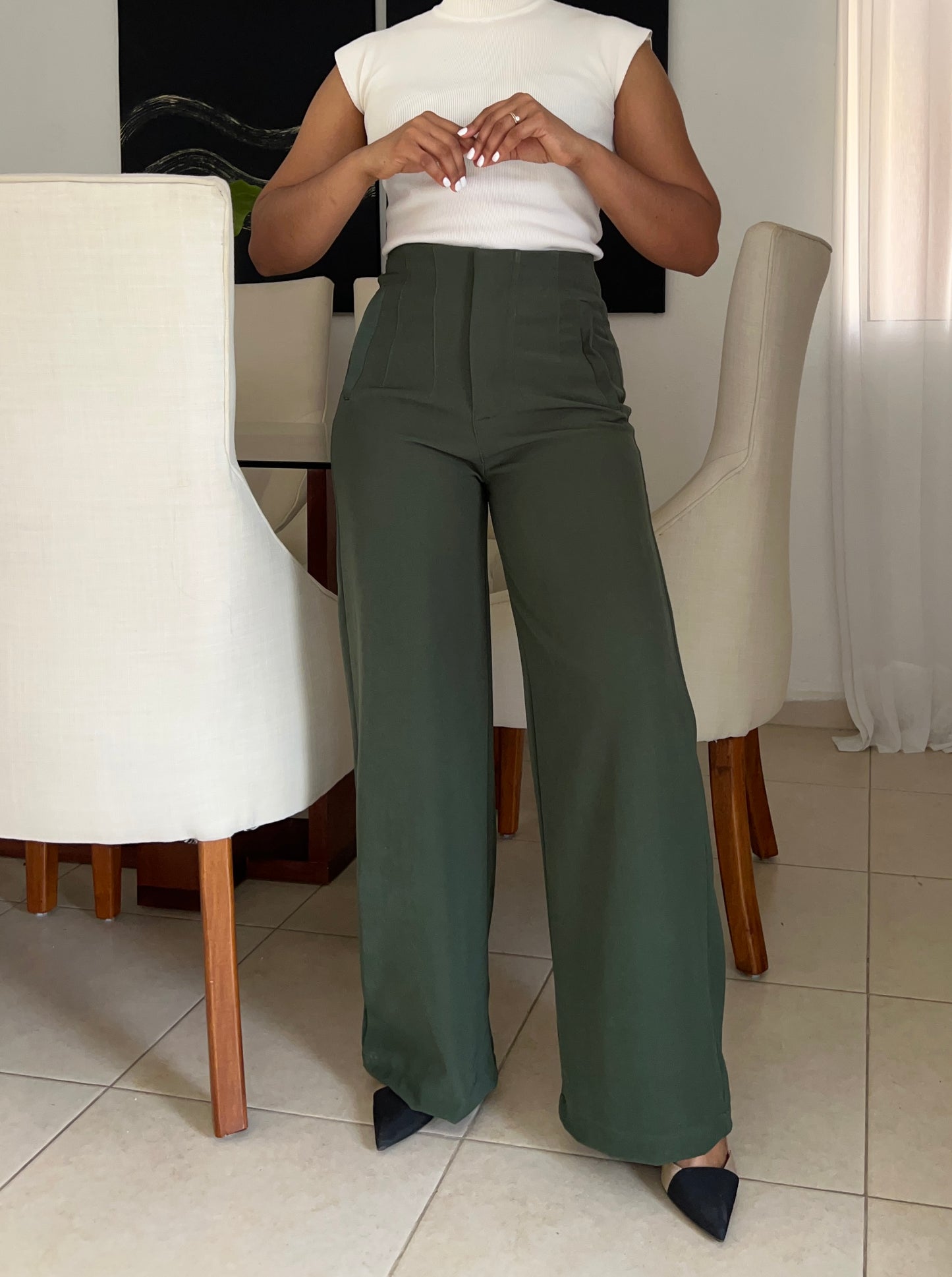 Pantalón con pinzas | Wide leg
