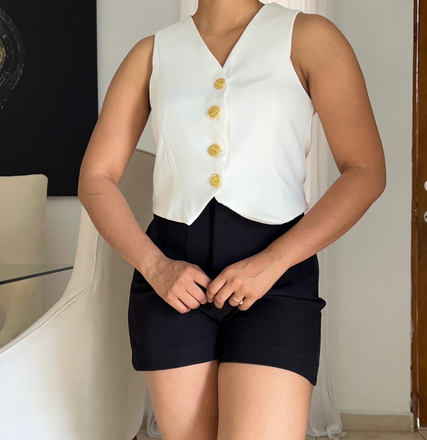 Vest top | botones dorados