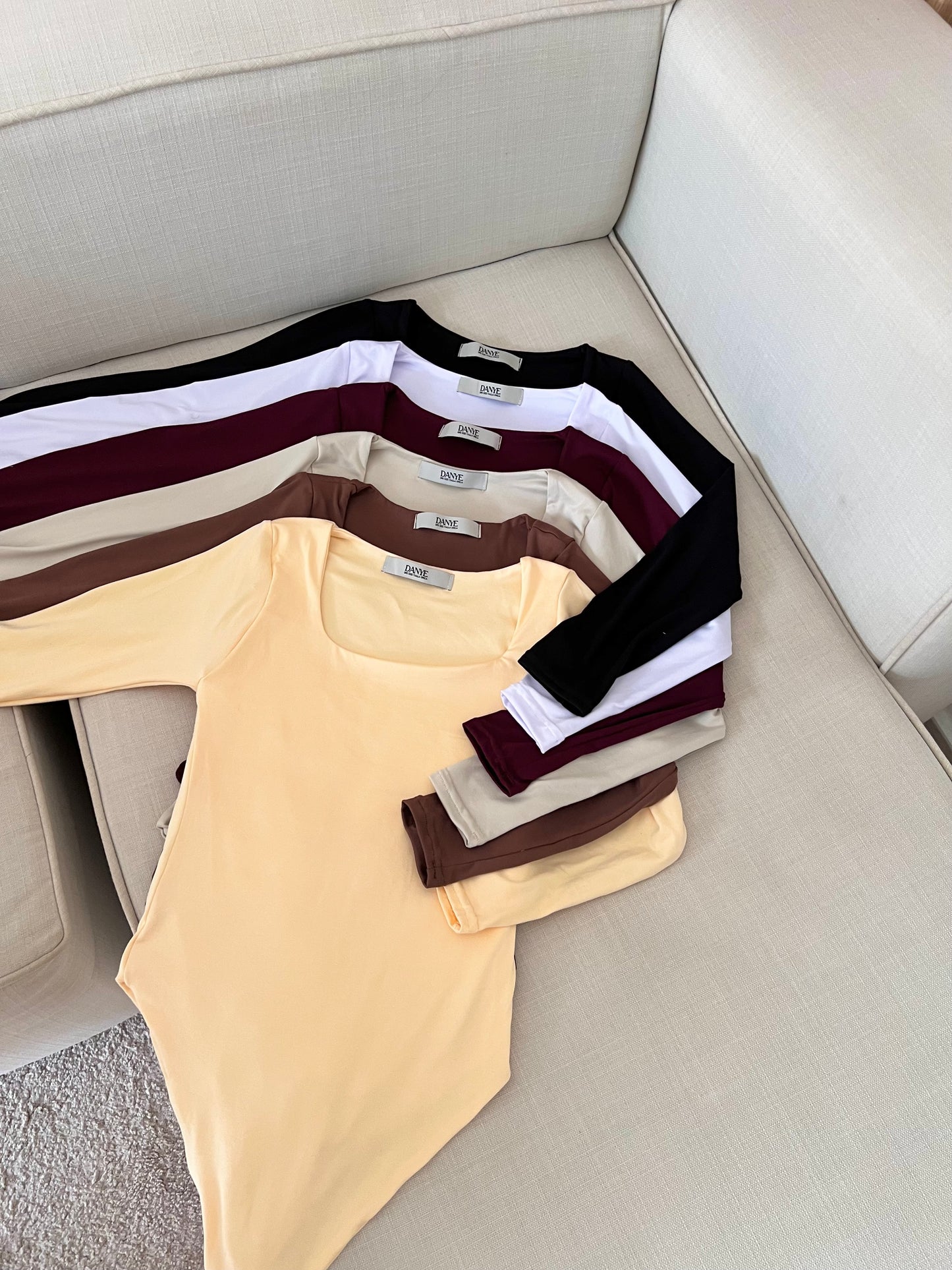 Bodysuit | escote cuadrado | mangas largas