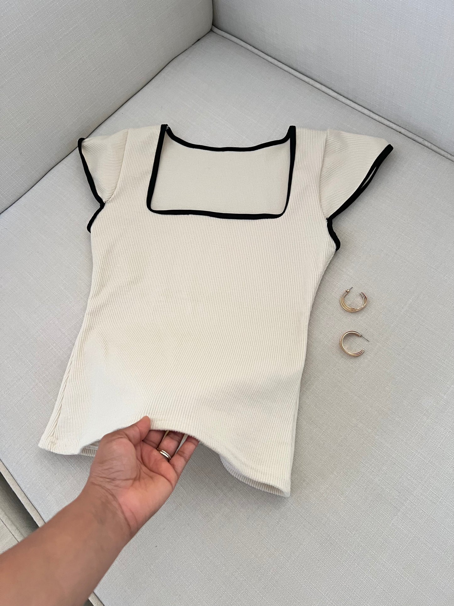 Top rib | escote cuadrado