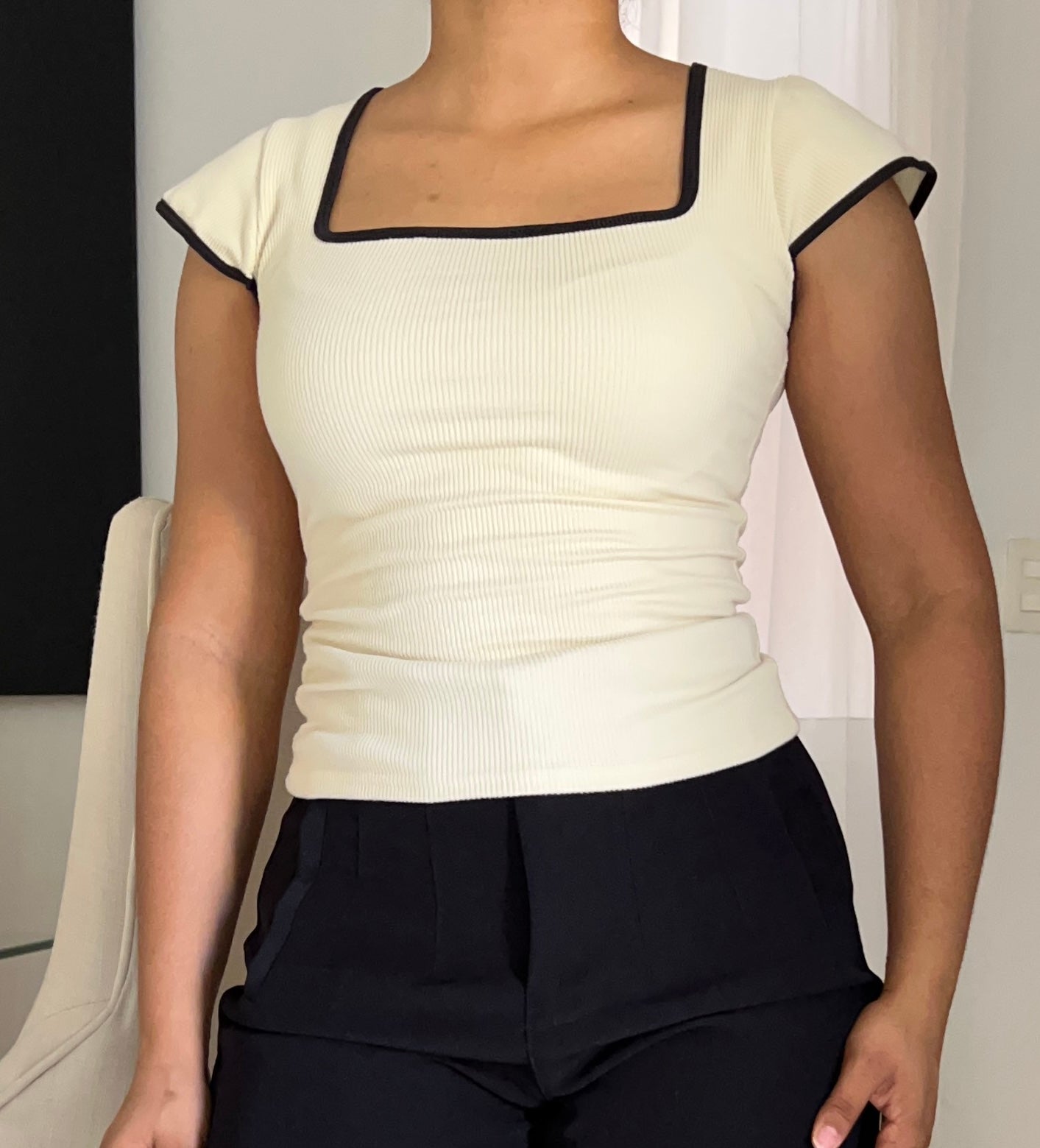 Top rib | escote cuadrado