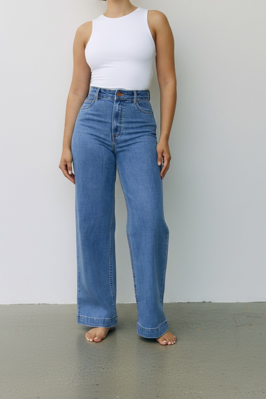 Wide leg Jeans | Tono medio