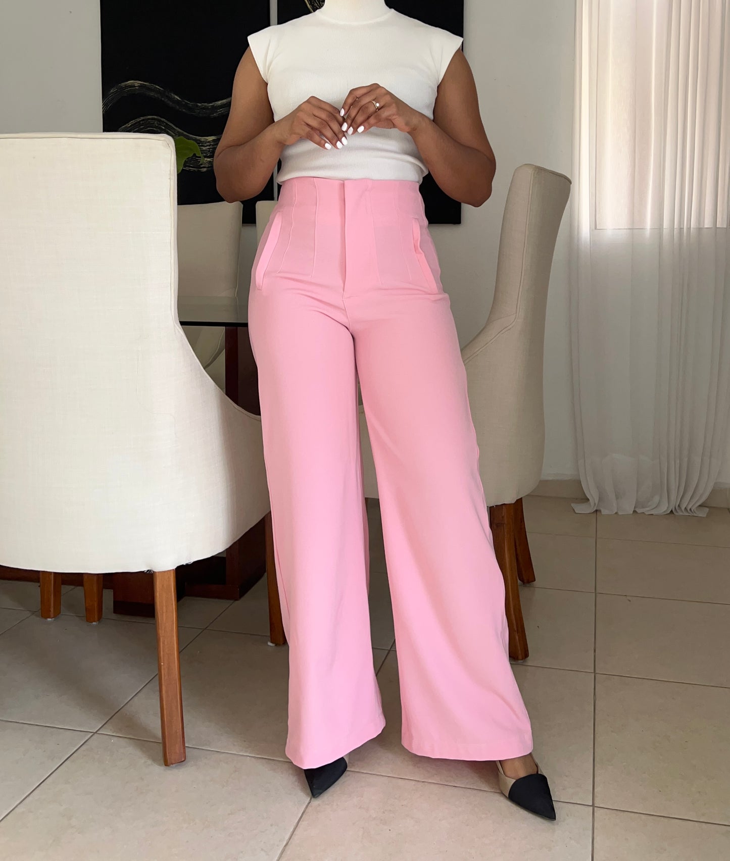 Pantalón con pinzas | Wide leg
