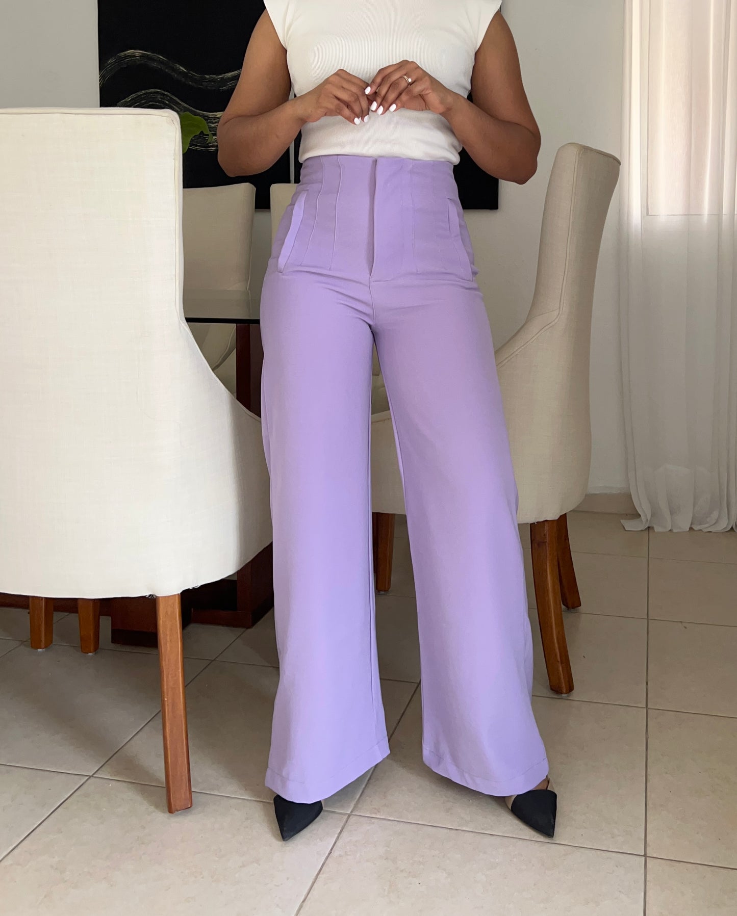 Pantalón con pinzas | Wide leg