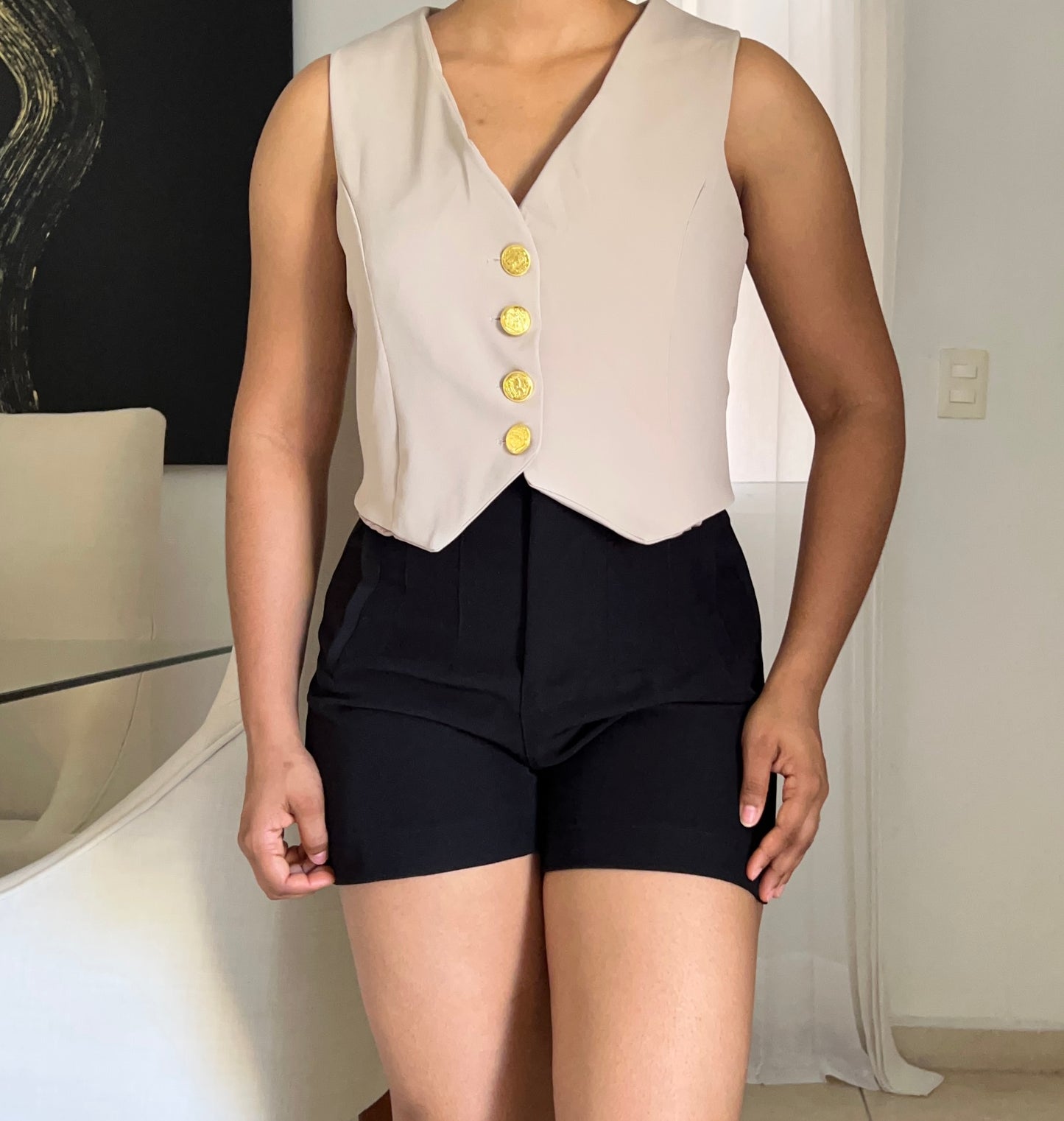 Vest top | botones dorados