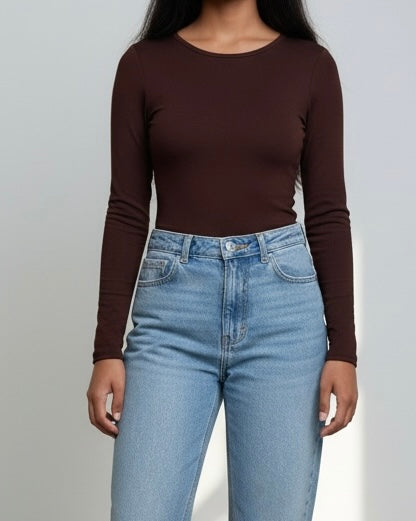 Bodysuit mangas largas | escote redondo.