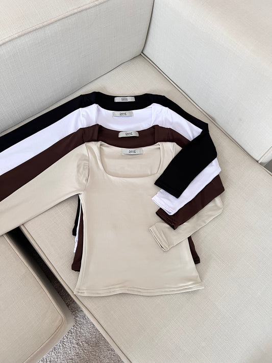 Basic Top | escote cuadrado | mangas largas