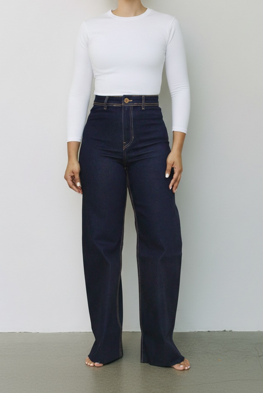 Tono oscuro | Wide leg stretch (Jeans)