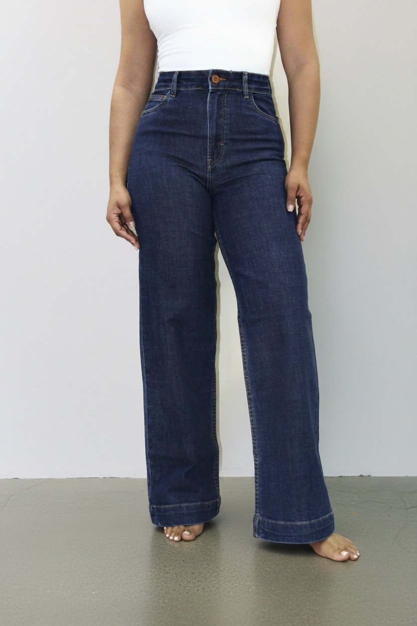Wide leg jeans | Tono oscuro