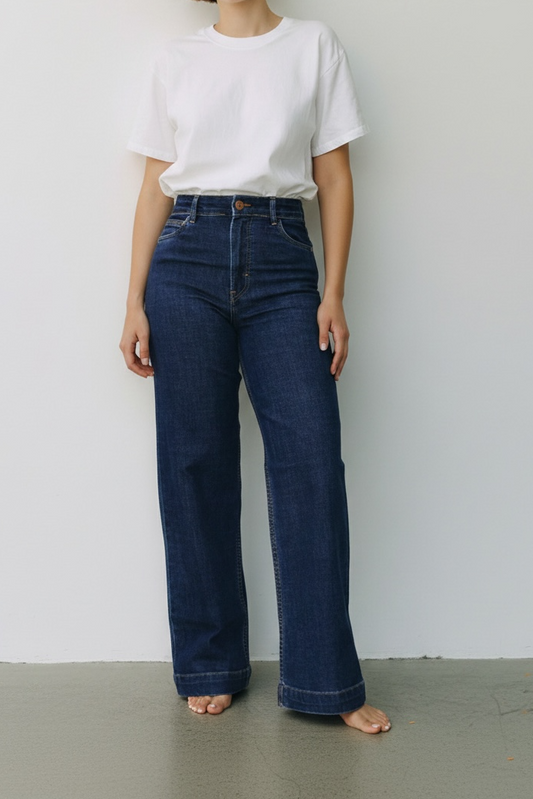 Wide leg jeans | Tono oscuro